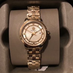 NWT Tori Burch Gold Tone Stainless Steel Watch